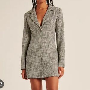 Abercrombie Houndstooth Tweed Mini Blazer Dress